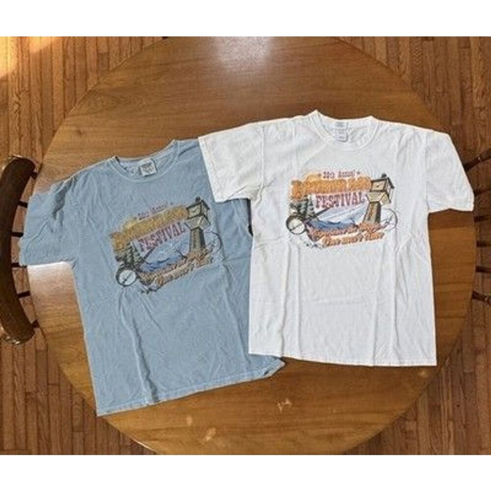 Bluegrass Music Festival Maine 2008 Thomas Point Beach T-shirt Blue White Med